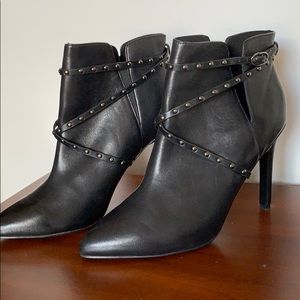 TopShop - New sexy leather black ankle boots $63